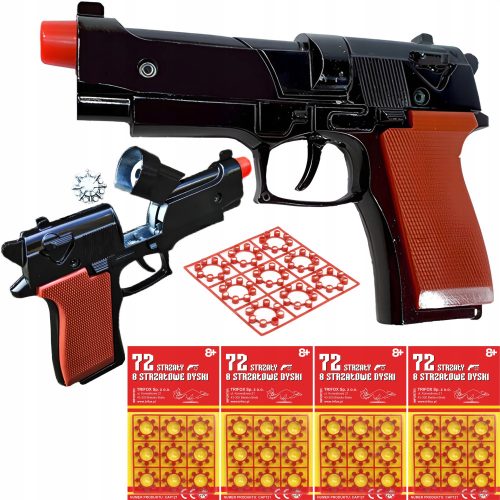 Metalni pištolj Trifox A-0283 s kapicama + 4× Trifox udarne kapisle + Primerak za 8 metaka, 9 prstenova, 72 hica