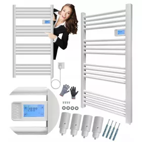   Električni kupaonski radijator s termostatom 500W 96x54 cm bijeli