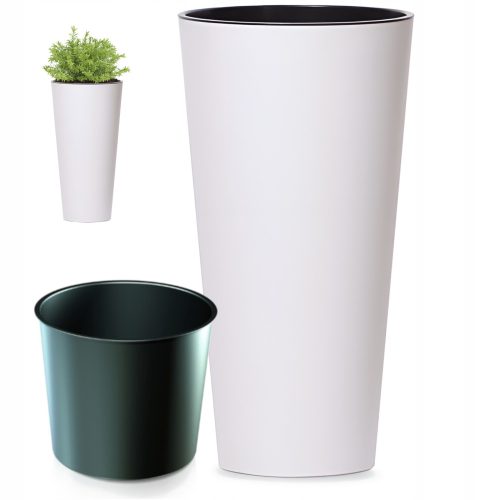  Prosperplast posuda za cvijeće 20 cm x 20 x 38 cm promjer 20 cm plastična bijela