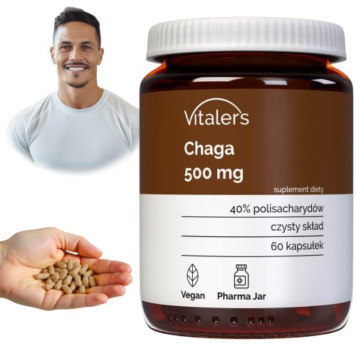 Vitaler's Chaga 500 mg – Dodatak prehrani za podršku imunitetu, 60 kapsula