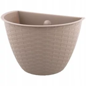   Kućna saksija 26 cm x 18 x 18 cm, plastična, nijanse smeđe i bež