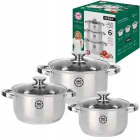 MG home VERSO set lonaca, nehrđajući čelik, 6 kom.