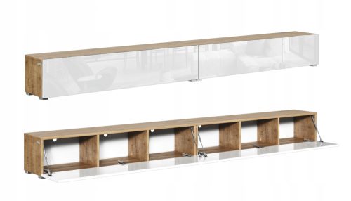 TV komoda 280 cm, TV bijeli hrast