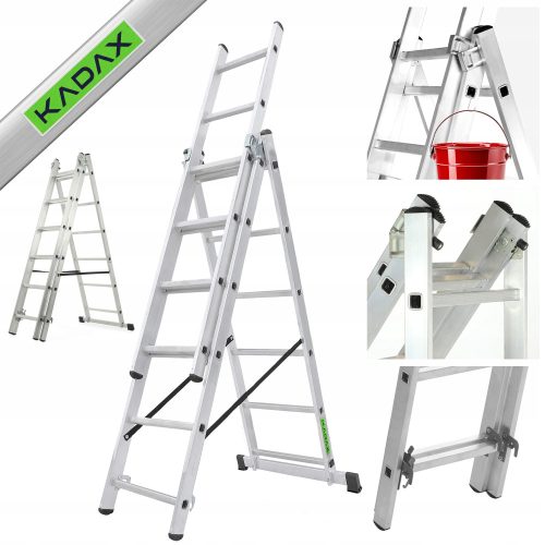 KADAX aluminijske ljestve 3x6 sklopive s kukom