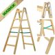 KADAX Drvene Ljestve 3m 2x5 Dvostrane S 150 kg