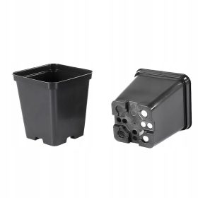    GardenPlus+ teglica za cvijeće, 9 cm x 9 x 9 cm, promjer 9 cm, crna plastika