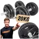  CAST IRON Bučice za vježbanje, set 2 x 20KG, KAWMET šipke za utege 40kg