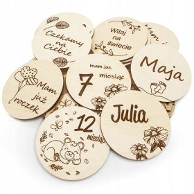   Dječji drveni blokovi za fotografije prvih godina života s imenom (15 komada)