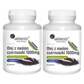   Aliness Ulje Crnog Kima 2% 1000 mg, Dvostruko Pakiranje – 120 Kapsula za Alergije i Astmu