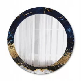  Moderno okruglo ogledalo od plavog mramora 70 cm
