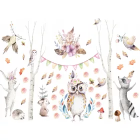   umska životinje Sova Boho - Naklejke za zidove u dječjoj sobi