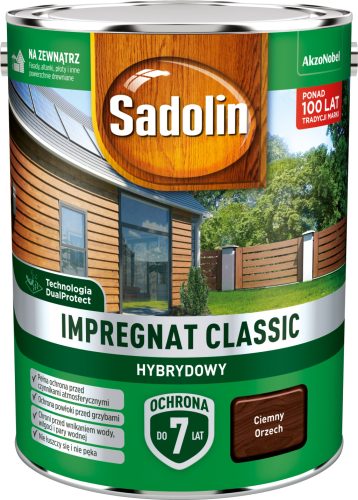  Hibridna impregnacija za drvo Sadolin Classic tamni orah 4,5 l
