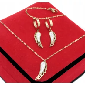 Zlatni set krila cirkon čelik 316L