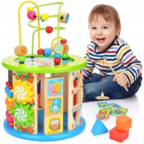 Drvena Edukativna Kocka Sorter Montessori 11u1