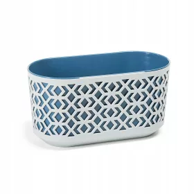   Lamela saksija 60 cm x 1 x 20,5 cm promjer 19,5 cm plastična bijela, nijanse plave