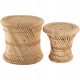 Dekorativni stolovi od bambusa i jute BOHO x2 kom