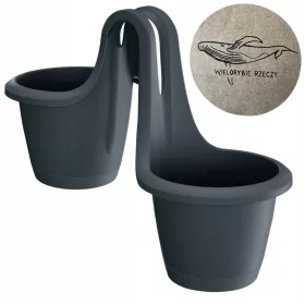    Prosperplast teglica za cvijeće 46 cm x 23 x 33,6 cm promjer 22,5 cm plastična crna