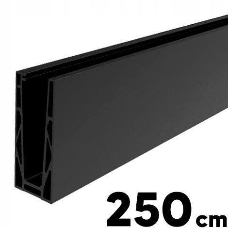 Balustrada od gornje U s crnim aluminijskim profilom za staklo debljine 12-21,52 mm
