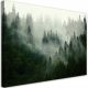 Slikovni prikaz na platnu, šumska scena u magli, dimenzija 120x80 cm