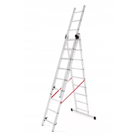 Drabina Ljestve 7,2 m aluminijske 3 x 9 do 150 kg