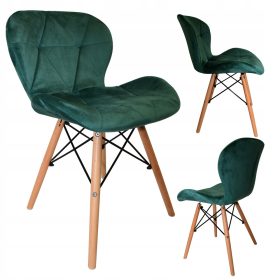   Moderan baršunasti stolac za kuhinju, blagovaonicu i dnevni boravak - Zoe zelene boje