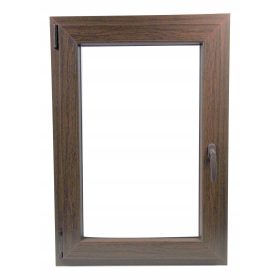 PVC PROZOR 80 x 100 CIEMNY DAB DWUSTRUKTNI 800 x 1000 mm