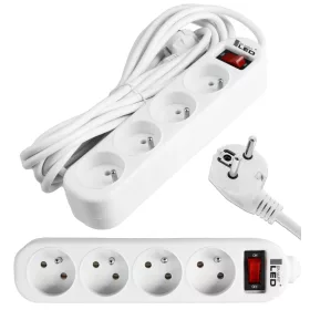 Smartled strip produžni kabel 5 m, 4 kom utičnice, bijeli