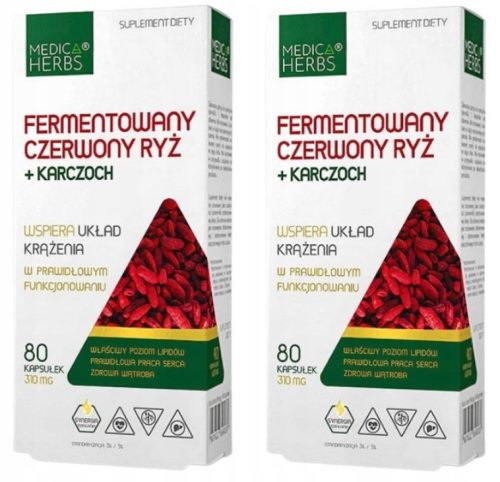 Suplement dijeta Medica Herbs sa fermentiranim crvenim rižom i artičokom - 80 kapsula
