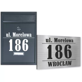   Set za adresu kuće VERDA poštanski sandučić nijanse sive + Kućni brojstrukur_com 30 x 20 cm