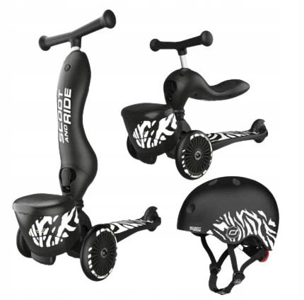 SCOOTANDRIDE Highwaykick 1 Lifestyle 2u1 Skuter i Hulajnoga Zebra