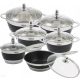 Tradicionalni set lonaca Hoffner HF-9969, 12 komada, nehrđajući čelik, crni