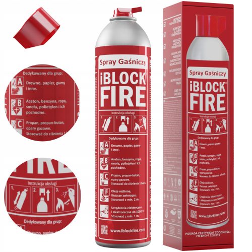 iBlockFIRE 600 PRO ABCF BIO sprej za gašenje požara   iBlockFIRE je revolucionarni sprej za gašenje požara koji se može koristiti kao praktična gašnica za sv