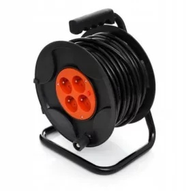   Produžni kabel na kolutu, vrtni Kraft&Dele 25 m, 4 utičnice, crni