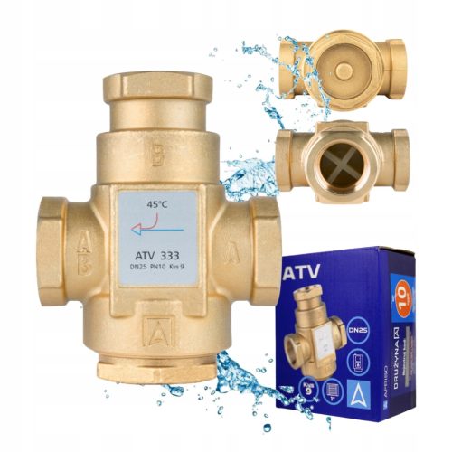 Afriso ventil za zaštitu povratnog kotla ATV 333 DN25 Ø 1" CAL 9 m³/h 45°C