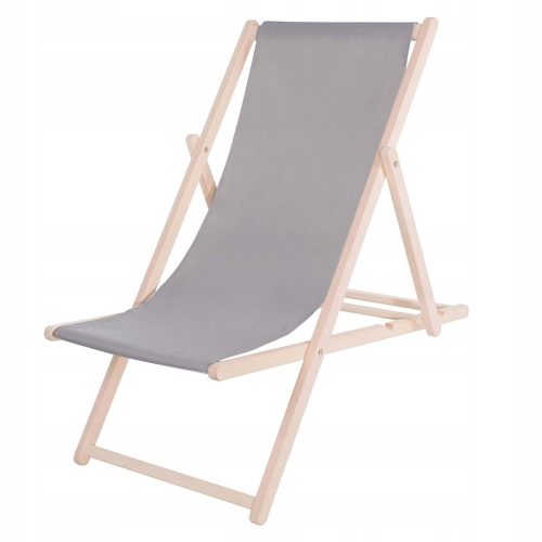 Springos® drvena ležaljka za plažu - Siva Oxford tkanina - Sklopiva