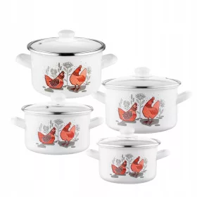Set posuda Emalia Pleszew Rubinka, emajliranih, 8 kom.
