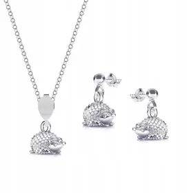SREBRNI JEŽ SET, JEŽIĆI, 925 srebro