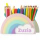 Rainbow Desk Organizer with Name TĘCZA Pencil Case by KAJAWIS