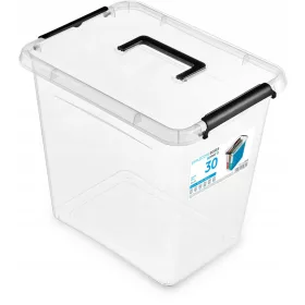 Kutija s poklopcem, crna, prozirna