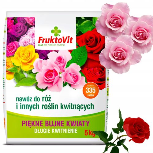 FruktoVit Plus višenamjensko gnojivo granulat 5 kg - za bujno cvijeće i ruže. Ovo gnojivo je idealno za sve vrste cvijeća, posebno za ruže i druge cvjetnice. Osigurava brzi i pravilan rast biljaka, in