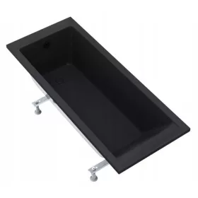  Crna akrilna kada Reihe ASTO BLACK, bočni odvod, dimenzija 160 x 70 cm
