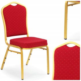   Kvalitetna hotelska konferencijska stolica Halmar, tkanina u nijansama crvene, 1 kom.