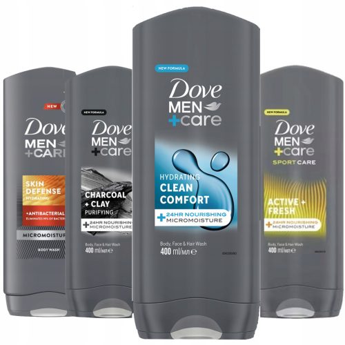 Dove Men Care Hidratantni Gel za Tuširanje MIX SET 4 x 400 ml