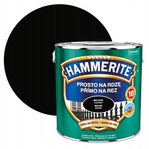 Antikorozivna boja Hammerite PROSTO NA RDŽU 2,5l Crna