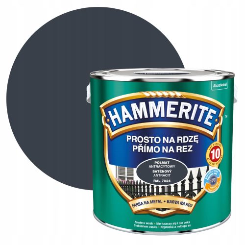 Antracitna antikorozivna boja HAMMERITE za metal 2,5l