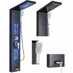   MYQualife LUKSUZNI LED tuš panel s hidromasažom i crnim termostatom