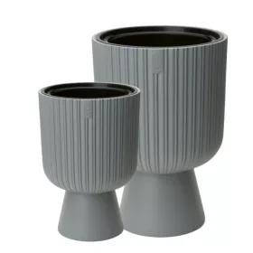    Form-Plastični lonac za cvijeće 38,5 cm x 38,5 x 58 cm promjer 38,5 cm plastične nijanse sive i srebrne