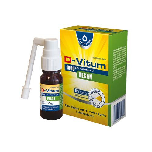 D-Vitum 1000 j.m. VEGAN - aerosol za djecu i odrasle, 7 ml