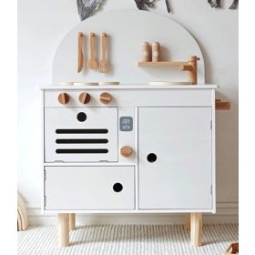 RETRO DJEČJA DRVENA KUHINJA ZA IGRE BIJELE