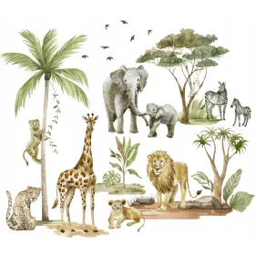Zidne naljepnice za djecu Safari životinje
